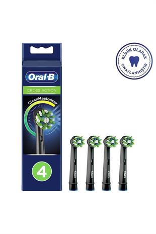 Oral-B Cross Action Şarjlı Diş Fırçası Yedek Başlığı 4lü Siyah