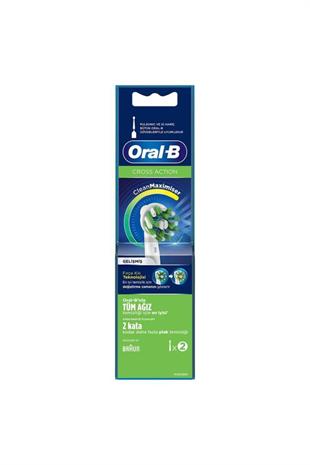 Oral-B Cross Action Şarjlı Diş Fırçası Yedek Başlığı 2li Beyaz