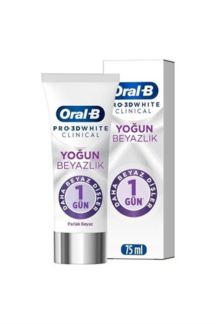 Oral-B Pro 3D White Clinical Yoğun Beyazlık Parlak Beyaz Diş Macunu 75 ml