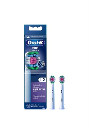 Oral-B Şarjlı Diş Fırçası Yedek Başlığı 3D White X-Filament 2 adet 