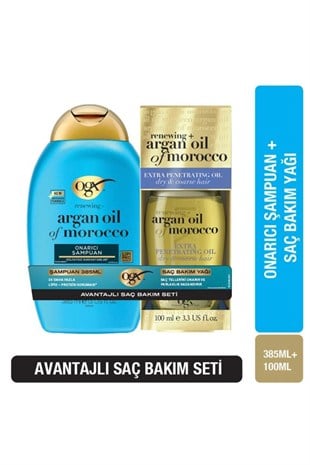 Organix Argan Oil of Morocco Şampuan 385 ml+Argan Saç Bakım Yağı 100 ml SET