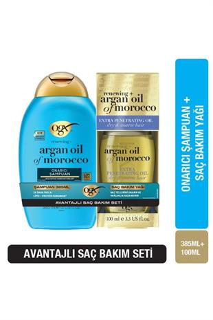 Organix Argan Oil of Morocco Şampuan 385 ml+Argan Saç Bakım Yağı 100 ml SET