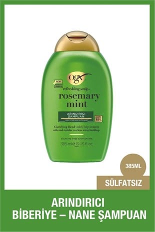 Organix Rosemary Mint (BİBERİYE & NANE IÇEREN) Arındırıcı Şampuan 385 ml
