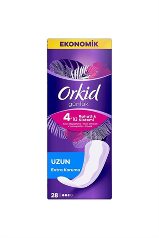 Orkid Günlük Rahatlık Uzun Extra Koruma 28 Adet Hijyenik Ped 