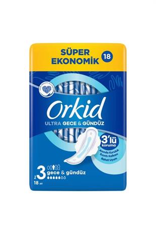 Orkid Ultra Extra Koruma Gece&Gündüz 18 Adet Hijyenik Ped 