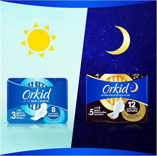 Orkid Ultra Gece&Gündüz 3Lü Koruma 6 Adet Kadın Hijyenik Ped