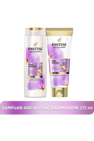 Pantene İpeksi Parlaklık Şampuan 400+Saç Kremi 275 ml Saç Bakım Seti