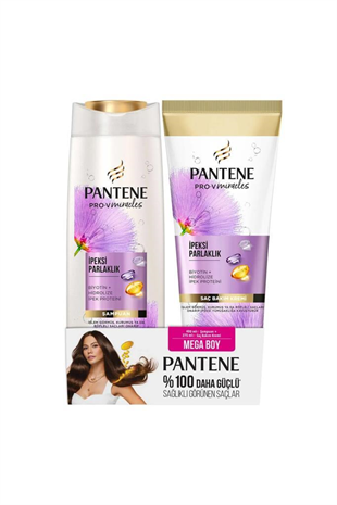 Pantene İpeksi Parlaklık Şampuan 400+Saç Kremi 275 ml Saç Bakım Seti