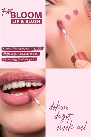 Pastel Full Bloom Lip & Blush No: 76 Flora Dudak Ve Yanak Renklendirici