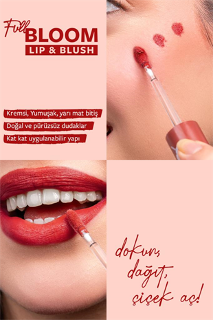 Pastel Full Bloom Lip & Blush No: 80 Blossom Dudak ve Yanak Renklendirici 