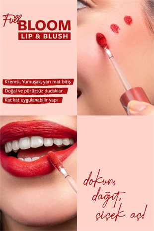 Pastel Full Bloom Lip & Blush No: 81 Dare Dudak ve Yanak Renklendirici 