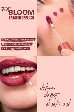 Pastel Full Bloom Lip & Blush No: 82 Fatal Dudak Ve Yanak Renklendirici