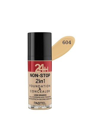 Pastel Profashion 24H Non-Stop 2in1 Foundation+Kapatıcı 604