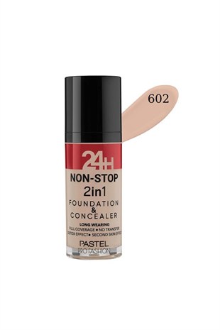 Pastel Profashion 24H Non-Stop 2in1 Foundation+Kapatıcı 602