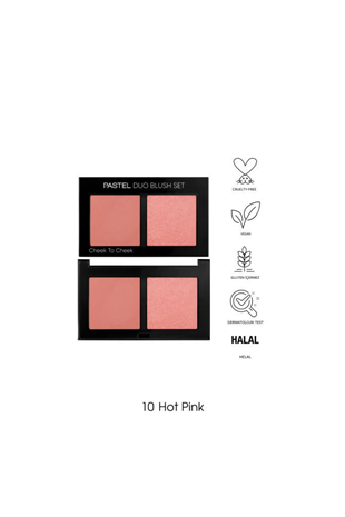 Pastel Profashıon Duo Blush Set Cheek To Cheek No:10 Hot Pink