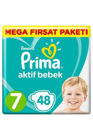 Prima Aktif Bebek 7 Beden 48 Adet XXL Bebek Bezi