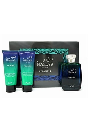 Rasasi Hawas For Him Atlantis EDP 100 ml Erkek Parfüm Seti
