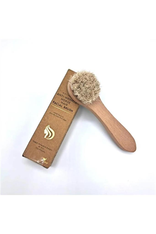 Shadish Beauty Doğal Kırışıklık Karşıtı At Kılı Yüz Fırçası 