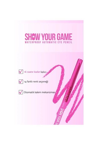 Show Your Pastel Game Waterproof Gel Eye Pencil 408 Göz Kalemi