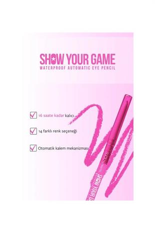 Show Your Pastel Game Waterproof Gel Eye Pencil 408 Göz Kalemi