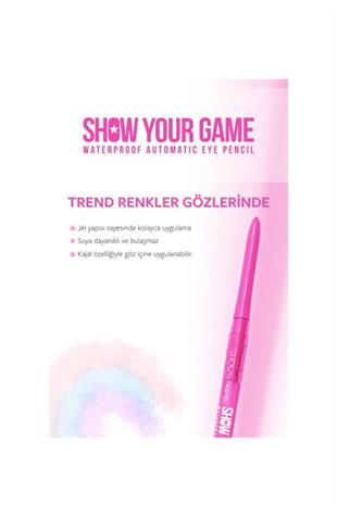 Show Your Pastel Game Waterproof Gel Eye Pencil 408 Göz Kalemi