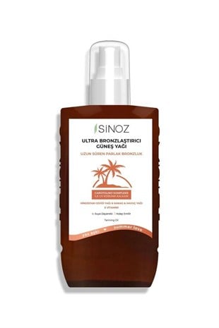 Sinoz Kusursuz Bronzlaştırcı Güneş Yağı 200 ML
