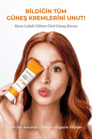Sinoz Lekeli Ciltler SPF50+Yüz Güneş Koruyucu Krem 50 ml