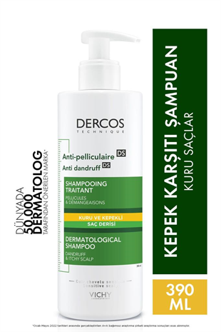 Vichy Dercos Kepek Karşıtı Şampuan 390ml - Kuru Saçlar