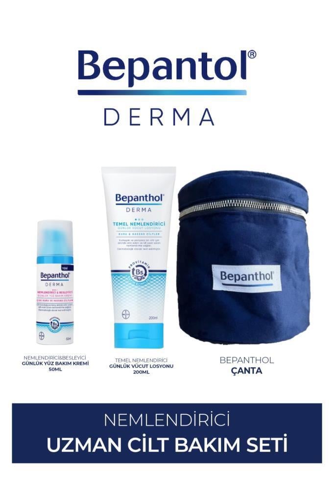 Bepanthol Derma Nemlendirici Yüz Kremi + Vücut Losyonu Cilt Bakım Seti