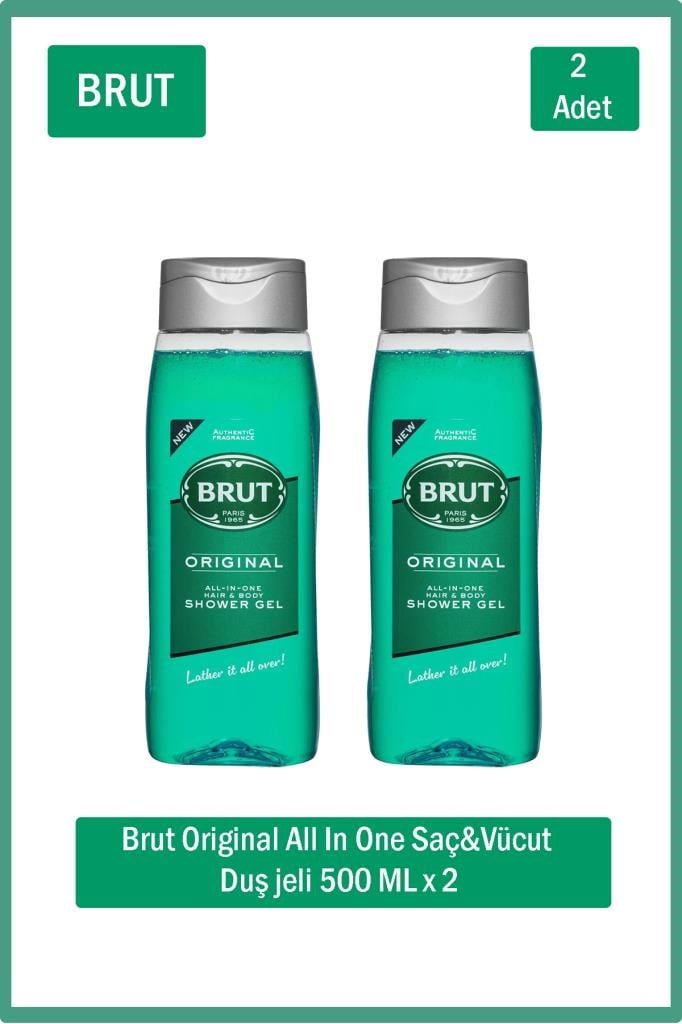 Brut Original Hair&Body Shower Gel 500 ml x 2 adet Duş Jeli 