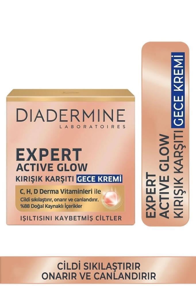 Diadermine Expert Active Glow Yenileyici Gece Yüz Kremi 50 ml 
