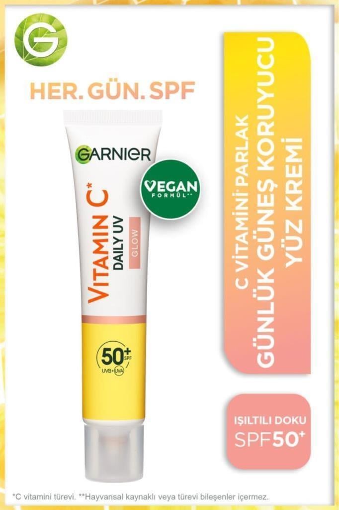 Garnier C Vitamini Parlak SPF50+Fluid Yüz Kremi Işıltılı Doku 40 ml