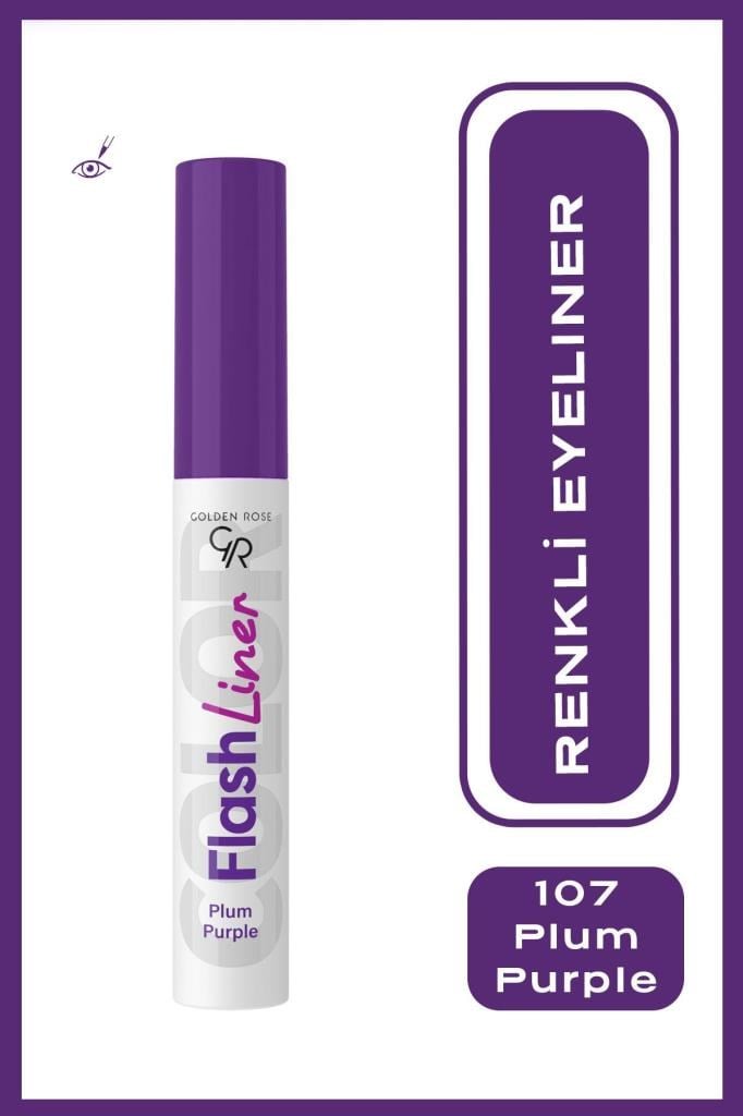 Golden Rose Flash Liner Colered Eyeliner No:107 Plum Purple - Renkli Eyeliner