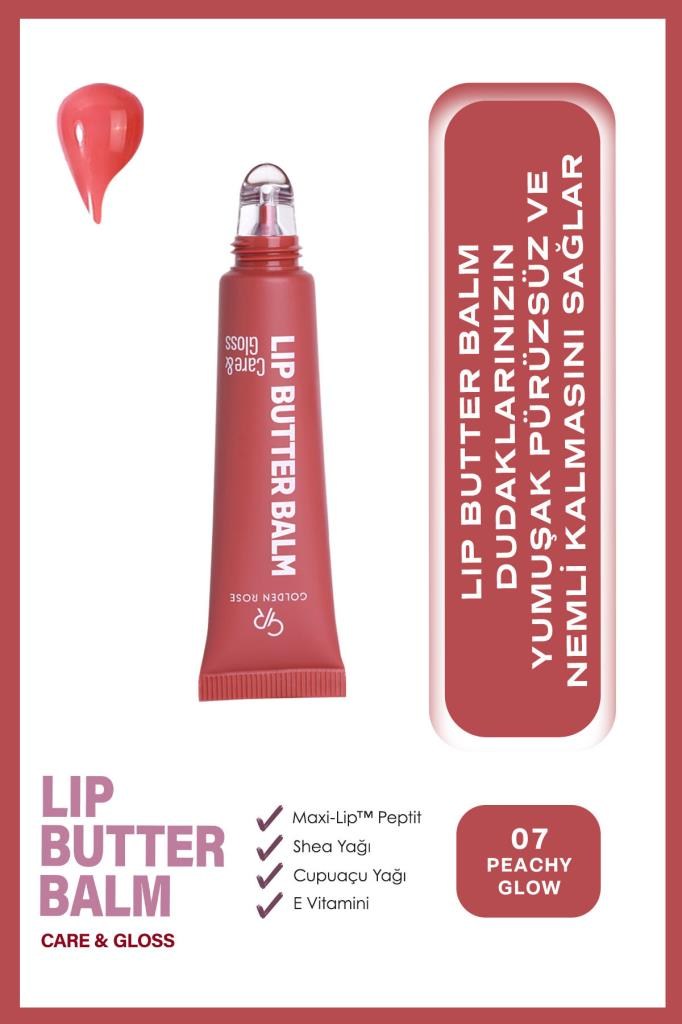 Golden Rose Lip Butter Balm No: 07 Peachy Glow Nemlendirici ve Parlatıcı Dudak Balmı