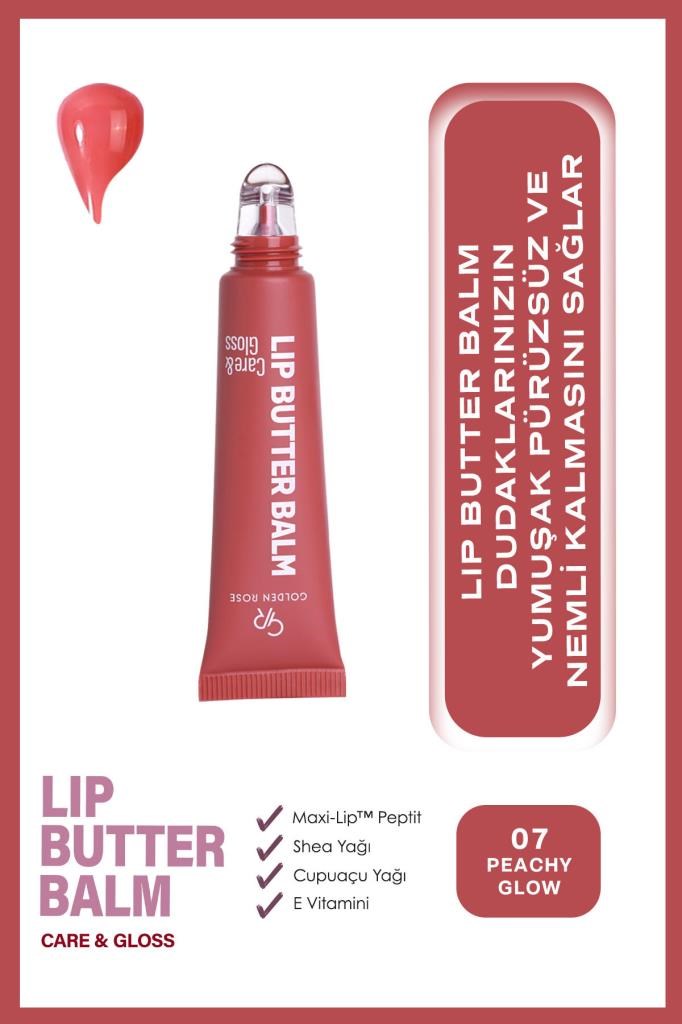 Golden Rose Lip Butter Balm No: 07 Peachy Glow Nemlendirici ve Parlatıcı Dudak Balmı