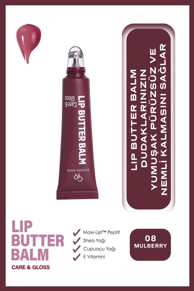 Golden Rose Lip Butter Balm No: 08 Mulberry Nemlendirici ve Parlatıcı Dudak Balmı
