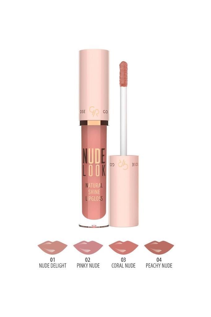 Golden Rose Nude Look Natural Shine Lipgloss 04 Peachy Nude Ruj