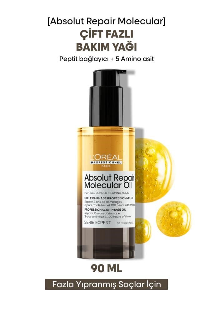 Loreal Professionnel Absolut Repair Molecular Çift Fazlı Saç Bakım Yağı 90 ml