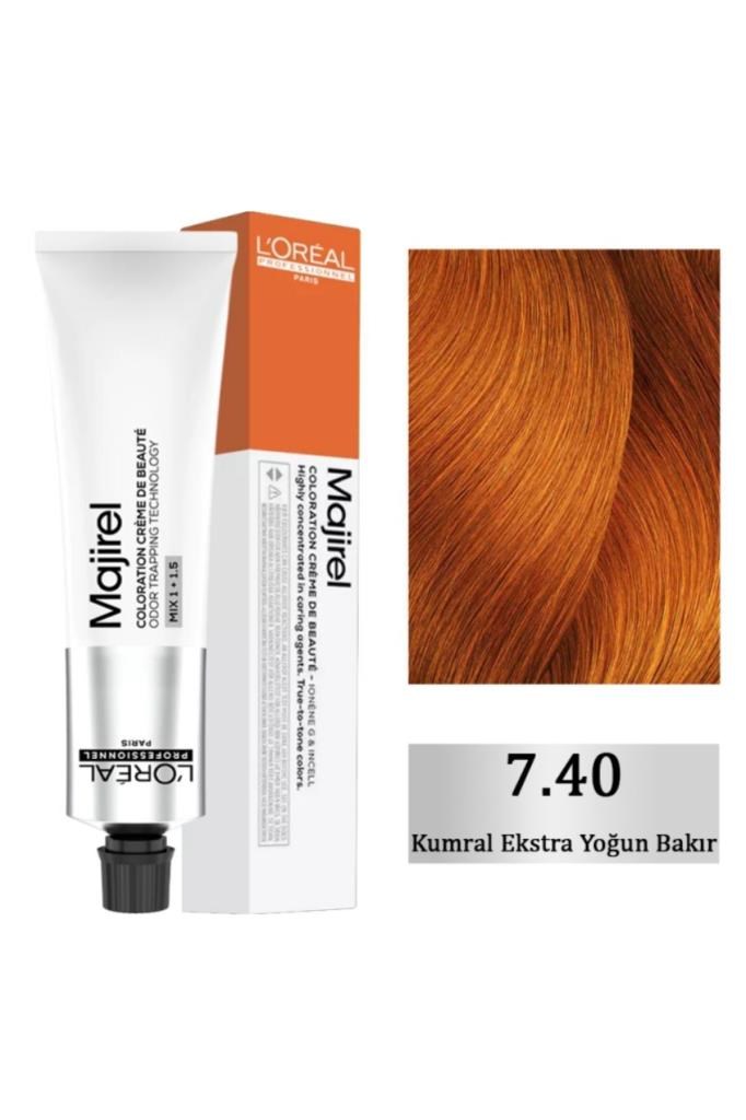 Loreal Professionnel Majirel 7.40 Kumral Esktra Yoğun Bakır 60 ml Saç Boyası