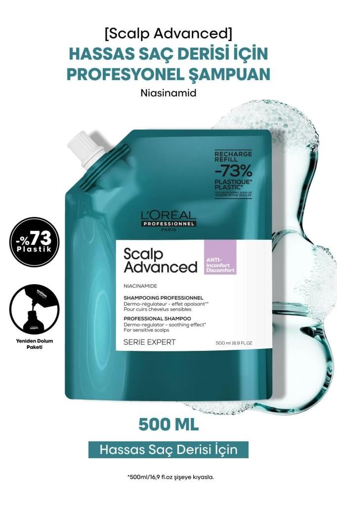 Loreal Professionnel Scalp Advanced Hassas Saç Derisi Şampuan 500 ml Refill 