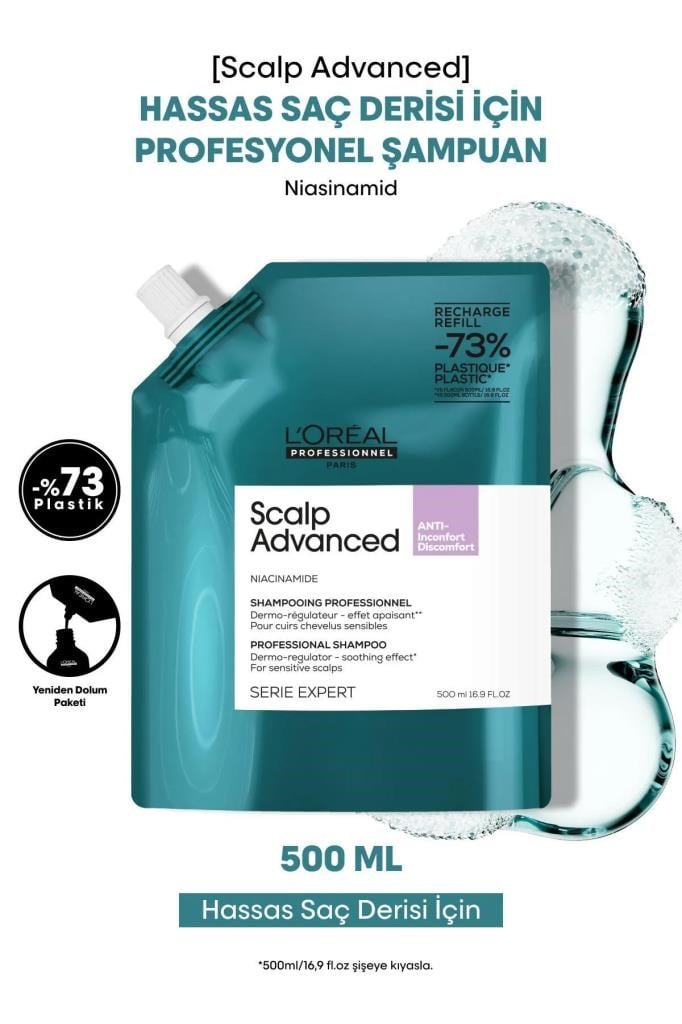 Loreal Professionnel Scalp Advanced Hassas Saç Derisi Şampuan 500 ml Refill 