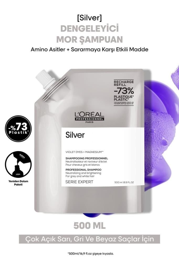 Loreal Professionnel Serie Expert Silver Renk Dengeleyici Şampuanı 500 ml Refill 