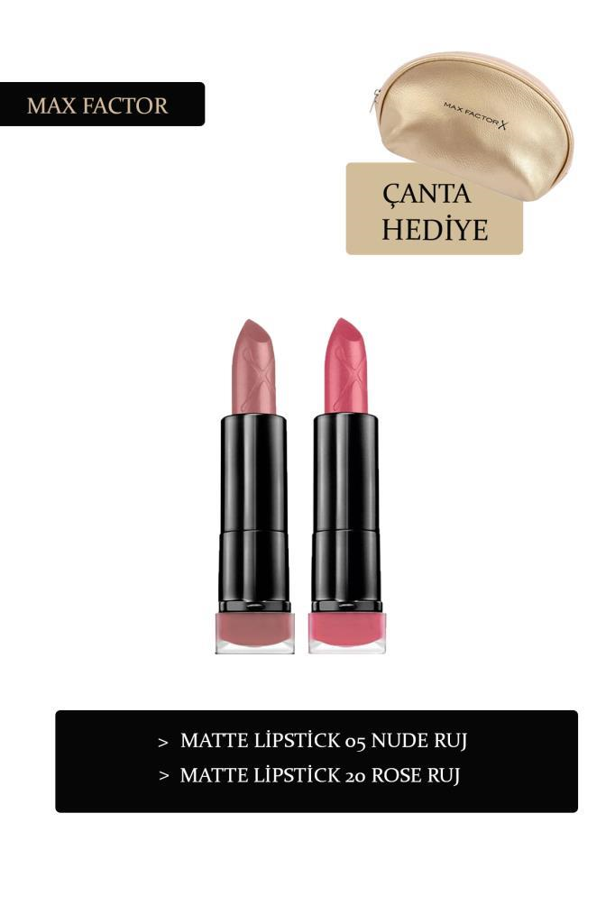 Max Factor Matte Çanta Hediyeli 2-Li Ruj Seti 
