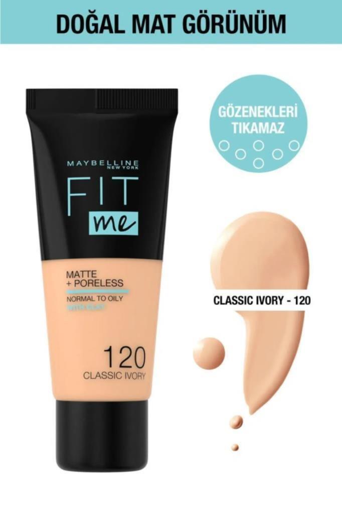 Maybelline New York Fit Me Matte 120 Classic Ivory Fondöten