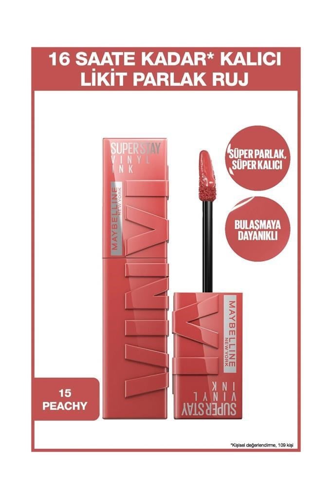 Maybelline New York Super Star Vinyl Ink 15 Peachy Ruj