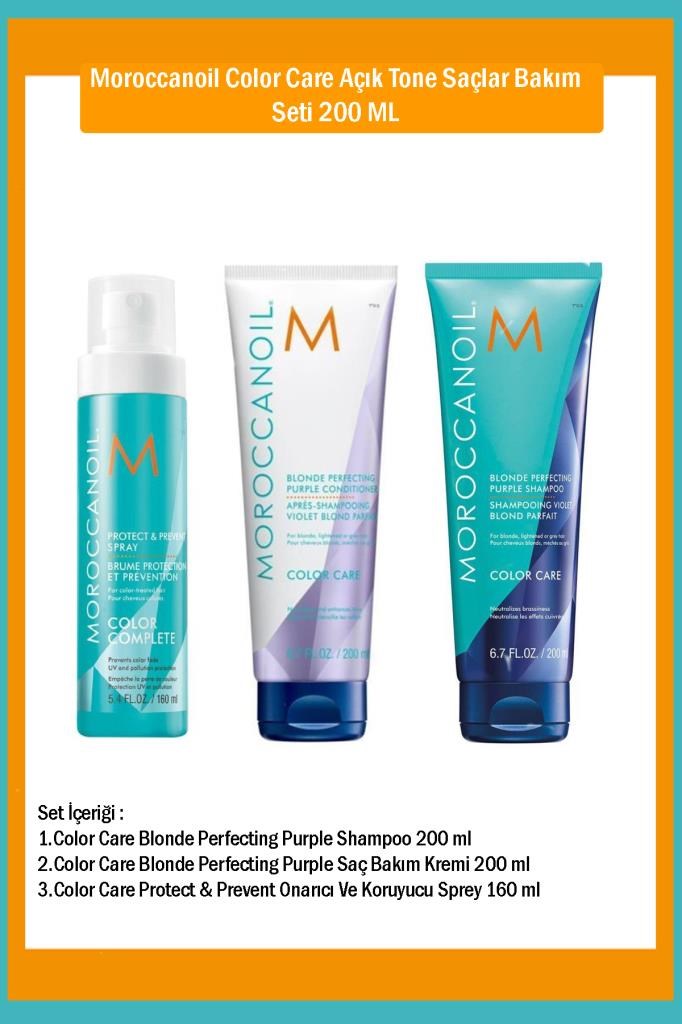 Moroccanoil Color Care Blonde Perfecting Purple Saç Bakım Seti