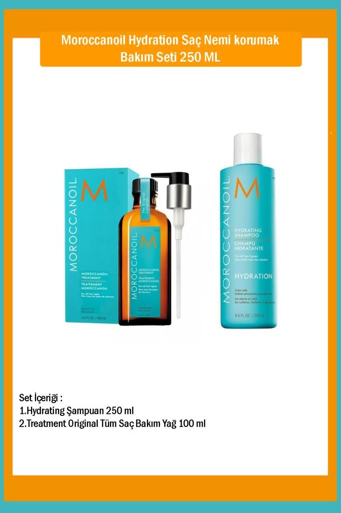 Moroccanoil Hydration Saç Nemi Korumak Bakım Seti 250 ml
