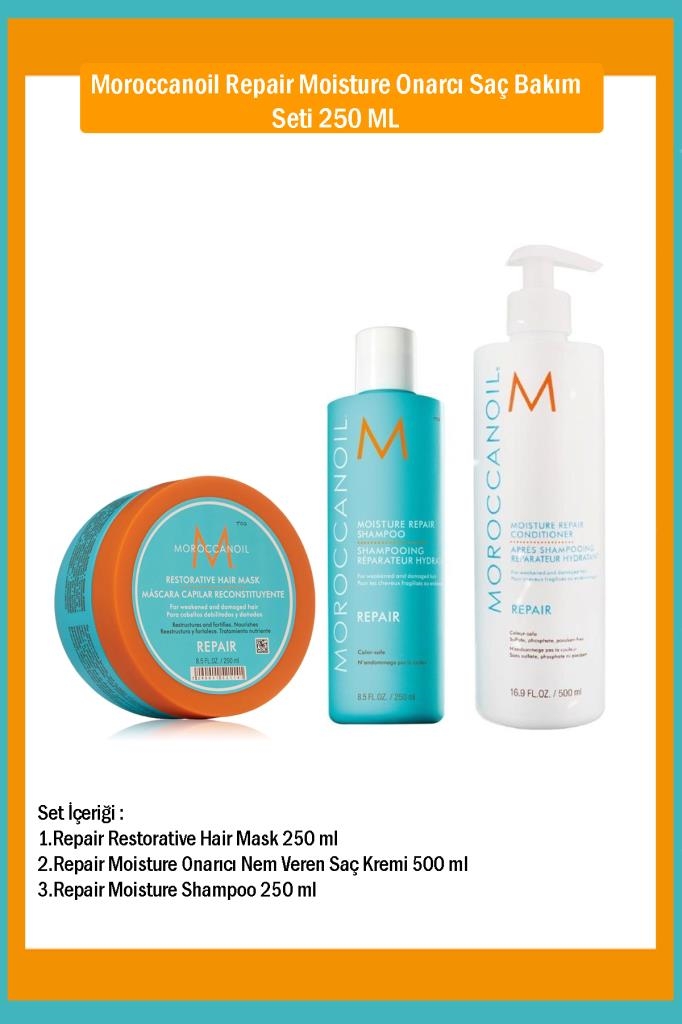 Moroccanoil Repair+Moisture Saç Bakım Seti 250 ML