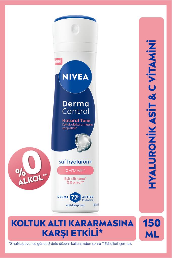 Nivea Derma Control Natural Tone Kadın Deodorant Spreyi 150 ml
