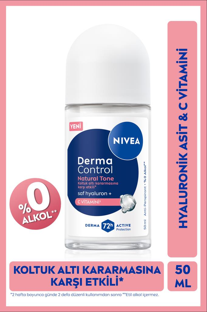 Nivea Derma Control Natural Tone Kadın Roll On Deodorant 50 ml
